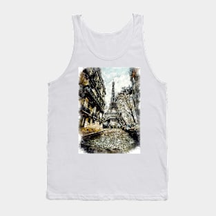 Paris City Streets Travel Poster Series watercolor ink edition 04 Tank Top